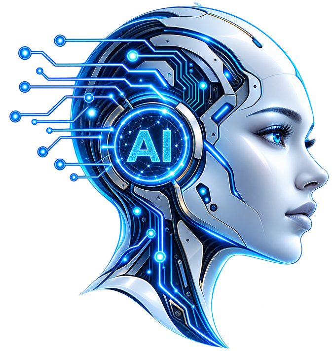 AI robot profile illustration placeholder