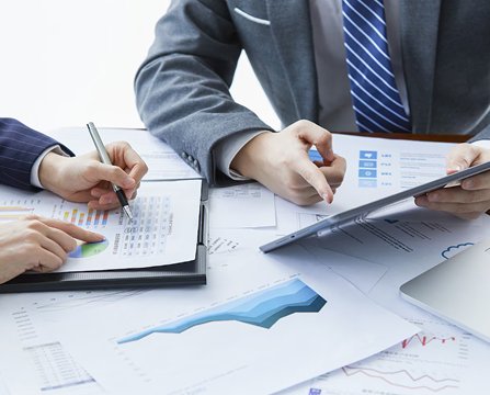 Business audit meeting photograph placeholder